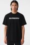 BURBERRY LOGO COTTON T-SHIRTS - BLACK